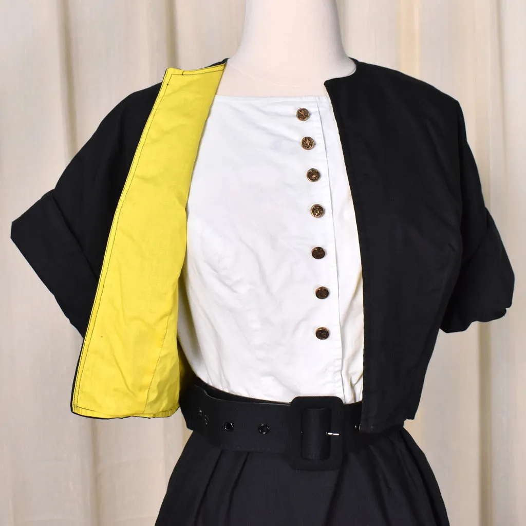 1950s Black & White Wiggle Dress w Jacket