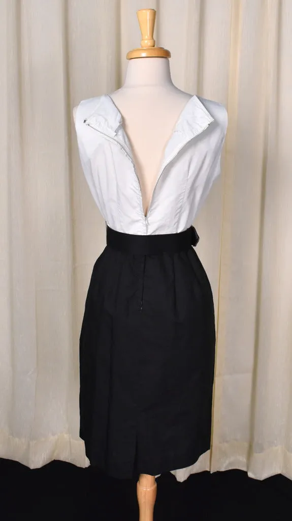 1950s Black & White Wiggle Dress w Jacket