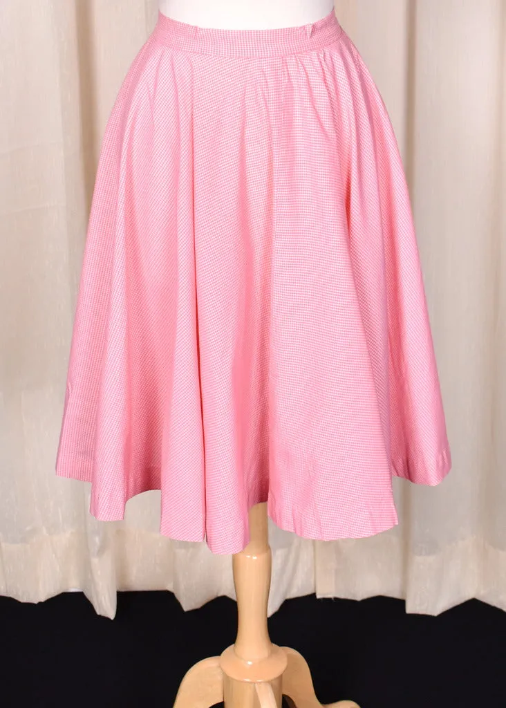 1950s Pink Vintage Peplum Skirt Set