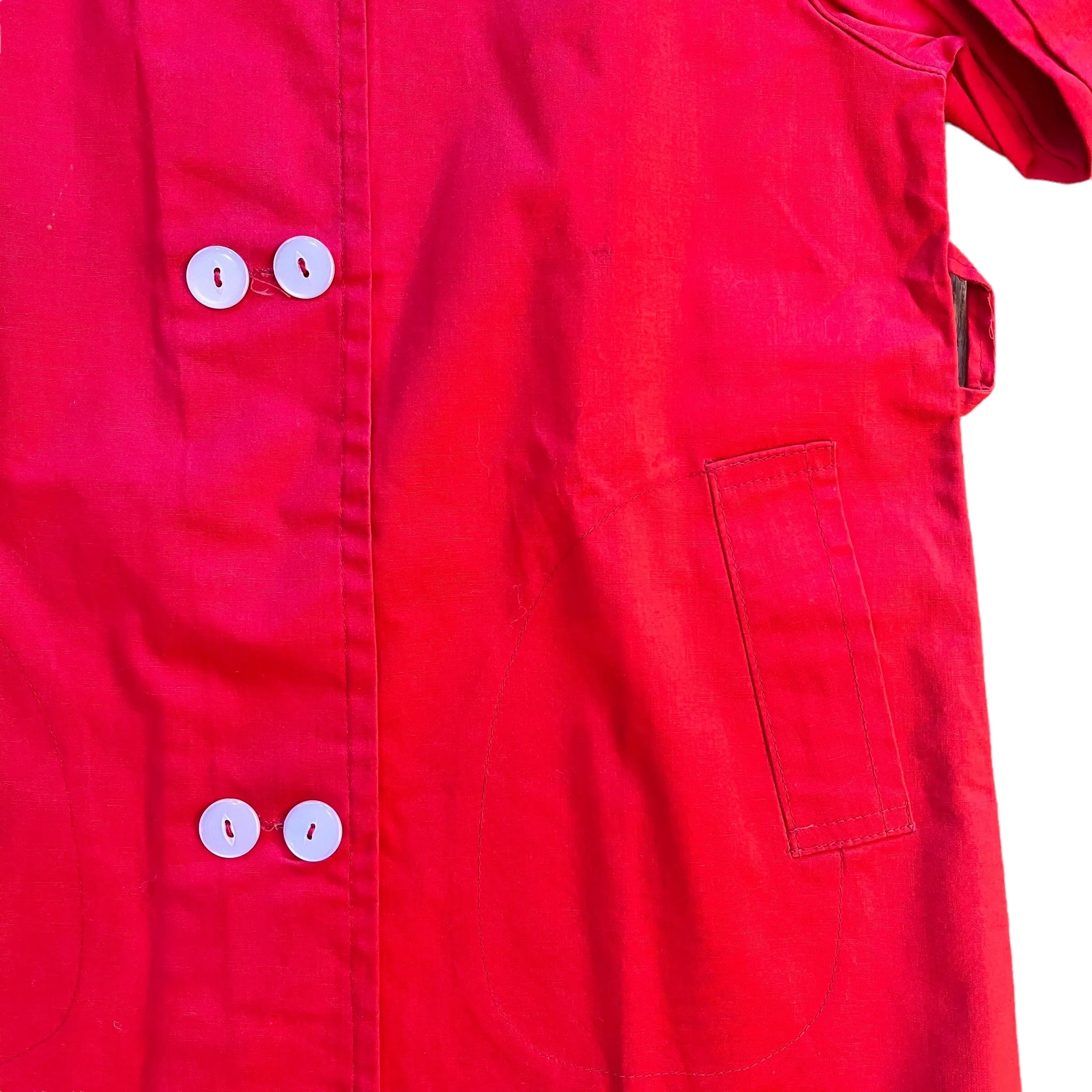 1960s Vintage Red Rain Jacket  6-8Y