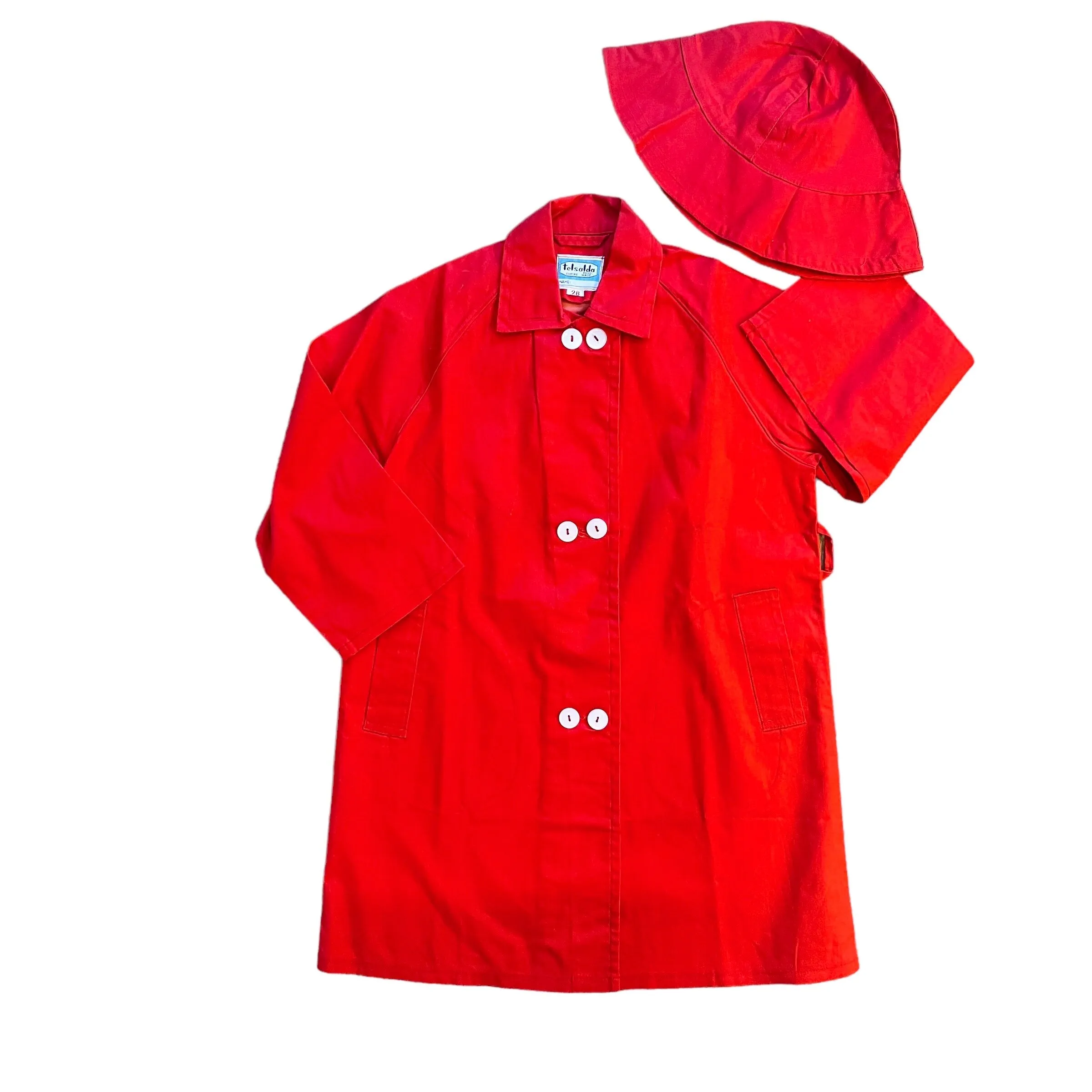 1960s Vintage Red Rain Jacket  6-8Y