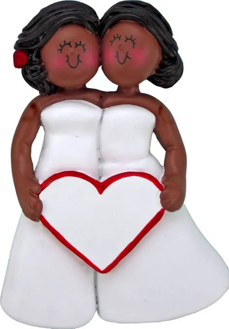 2 Brides Wedding Ornament (African-American)