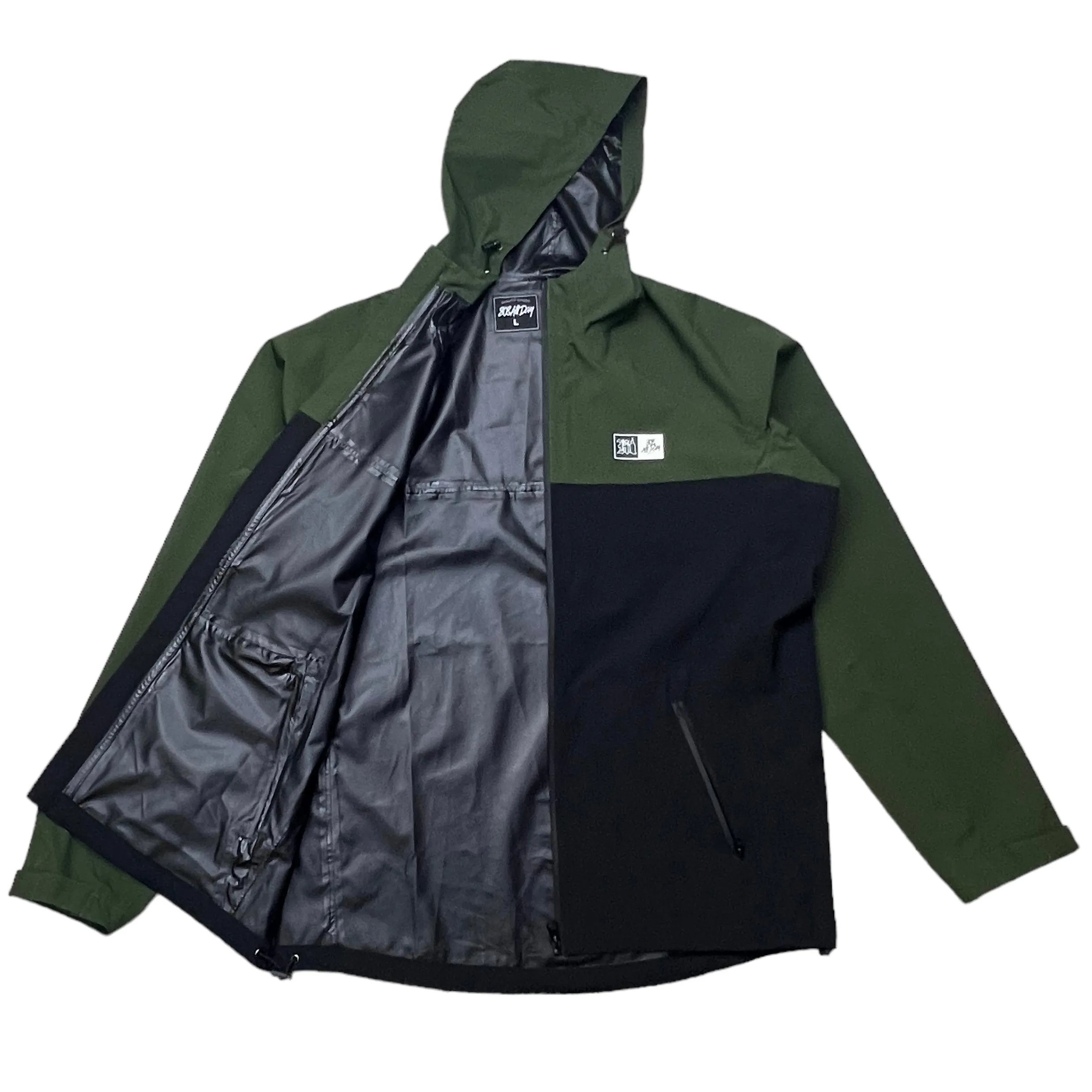 808ALLDAY  Black/Olive Weather Tech Rain Jacket