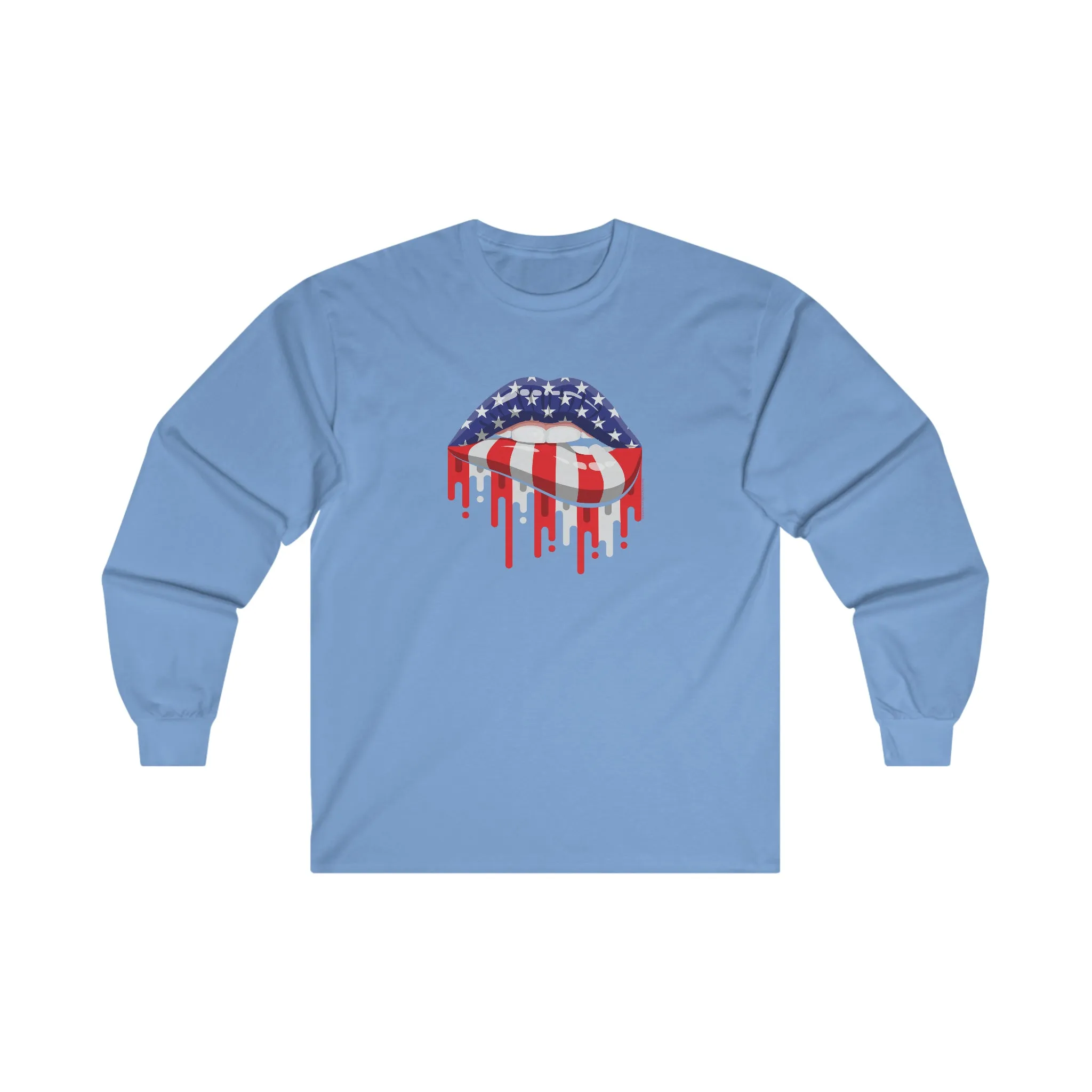 American Flag Lips Long Sleeve Tee