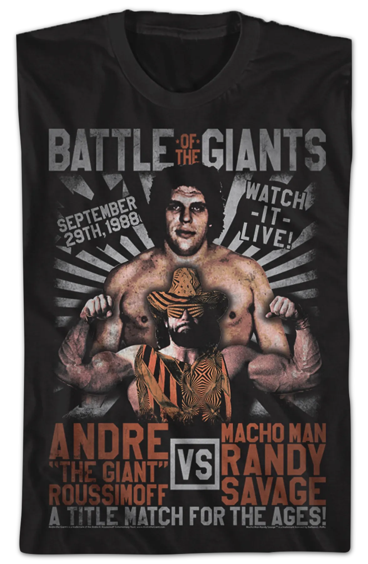 Andre The Giant vs Macho Man Randy Savage T-Shirt