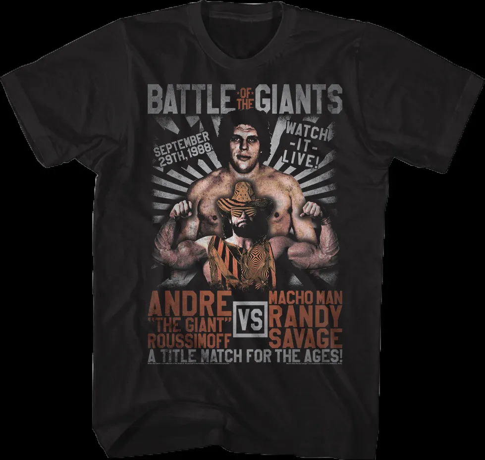 Andre The Giant vs Macho Man Randy Savage T-Shirt