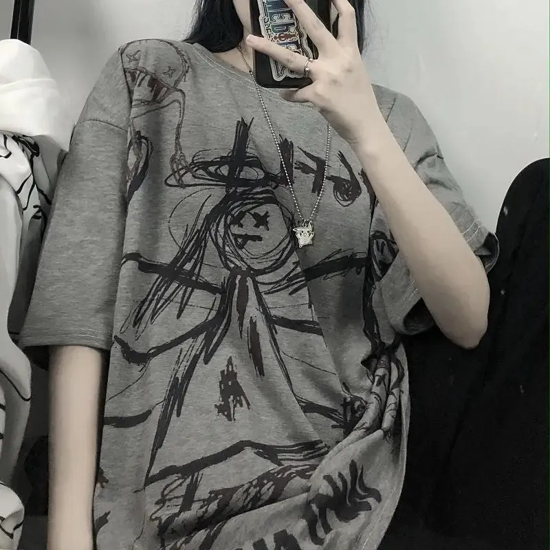 Angel Animated Gothic Shirt Harajuku