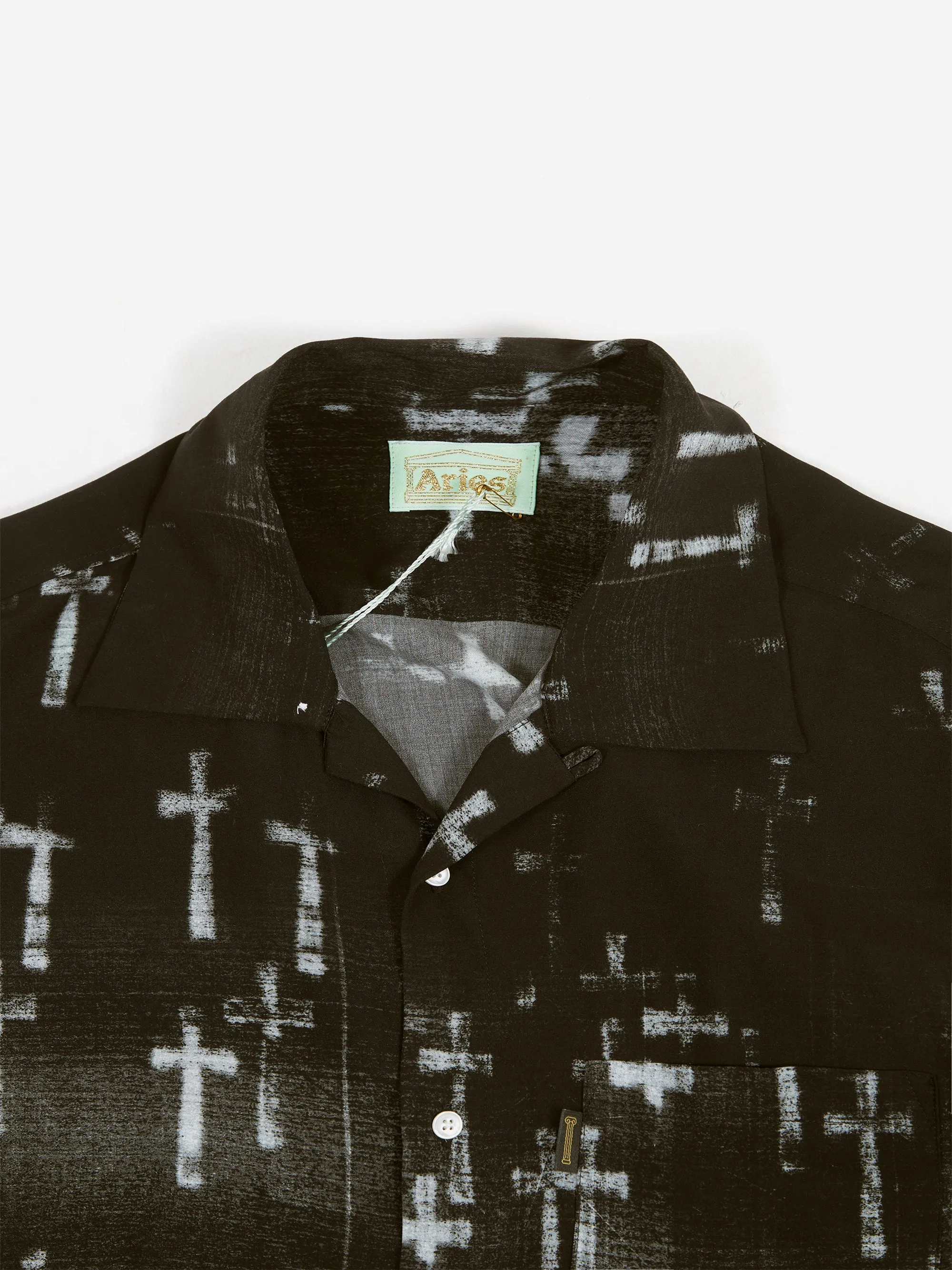 Aries Graveyard Hawaiian Shirt - Black