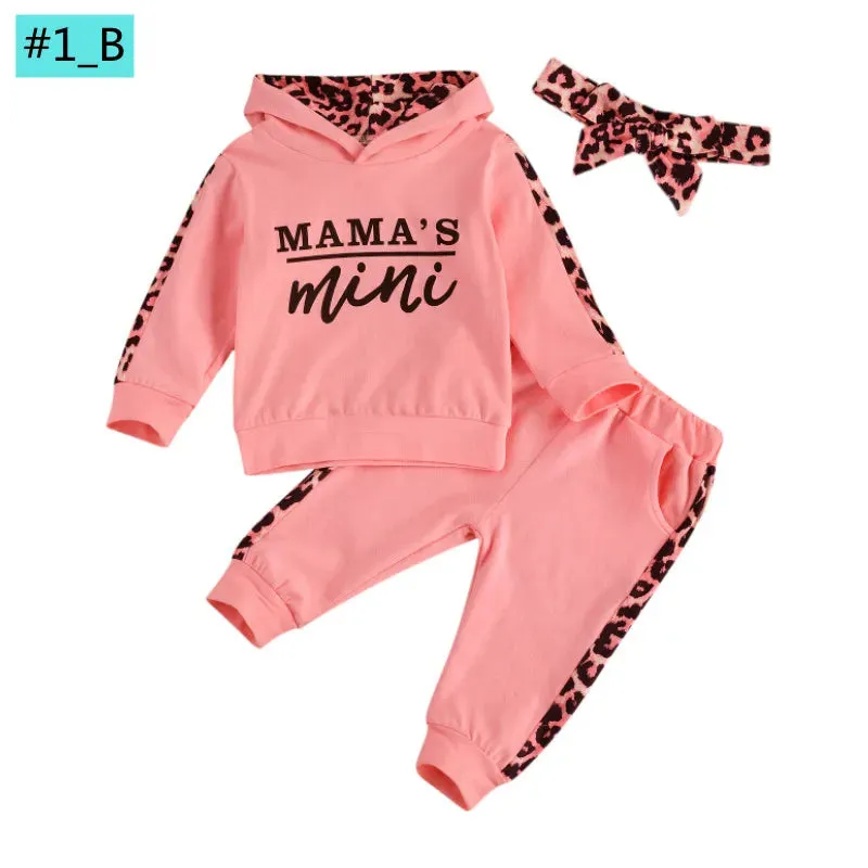 Baby Girl Spring Autumn 3pc Leopard Style Tracksuit Set