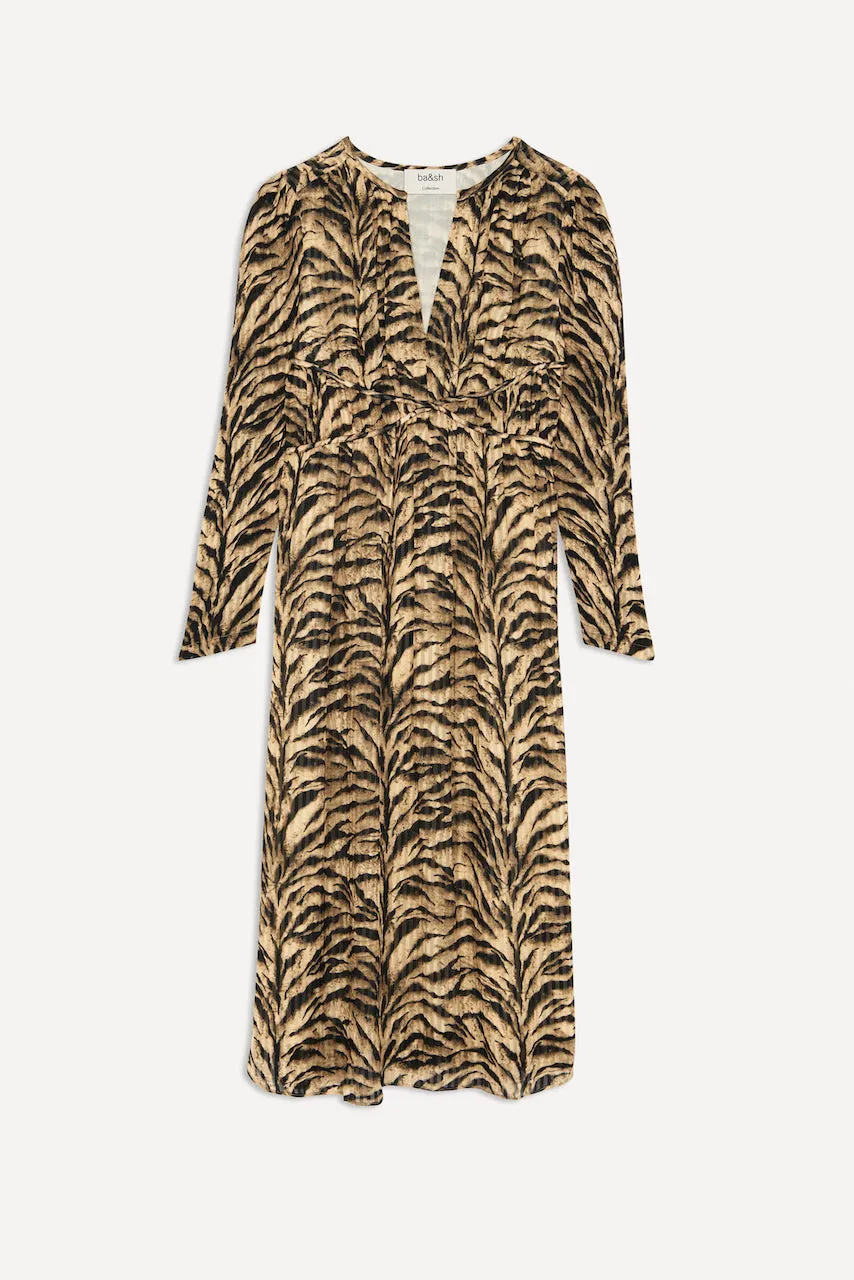 Bash Paris Imany Dress in Beige Zebra