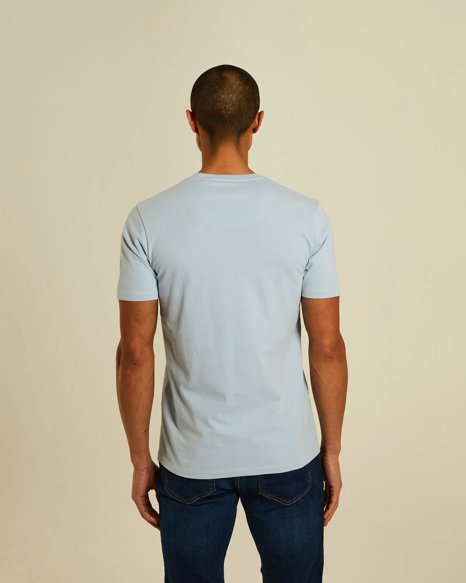 Basic Caden O Neck Tee Buoy Blue