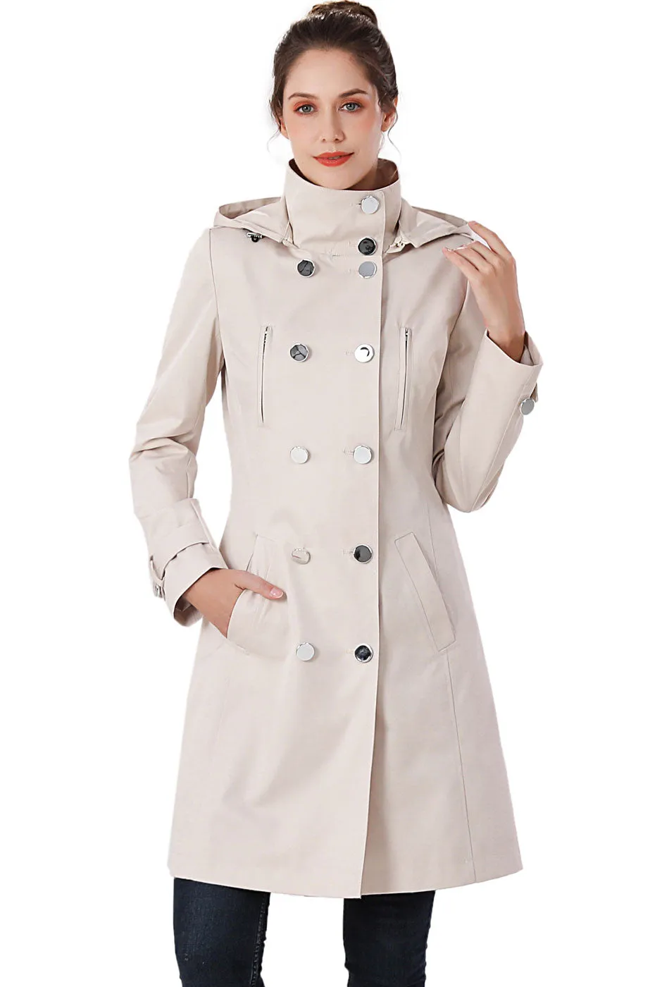 BGSD Women Amari Waterproof Hooded Trench Coat