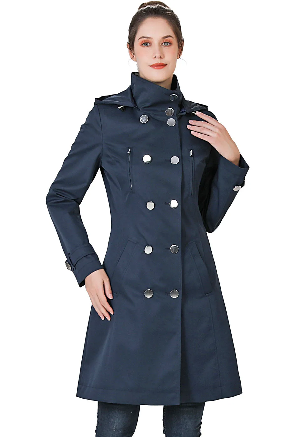 BGSD Women Amari Waterproof Hooded Trench Coat