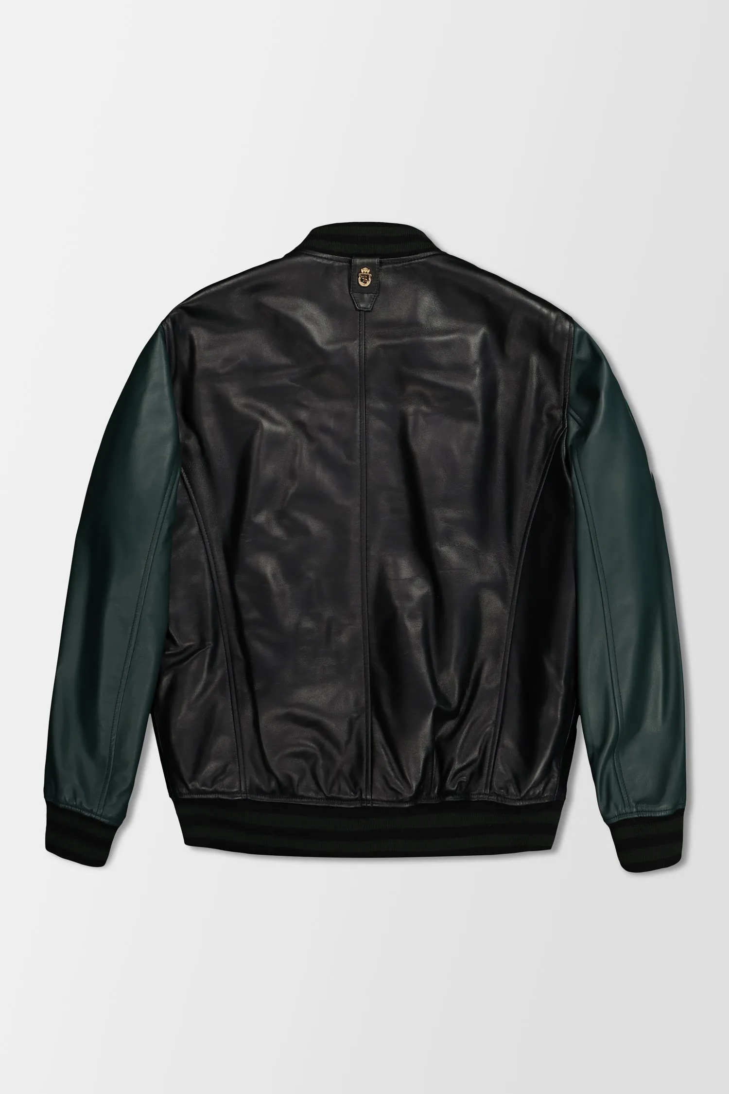 Billionaire Black Leather Bomber Jacket