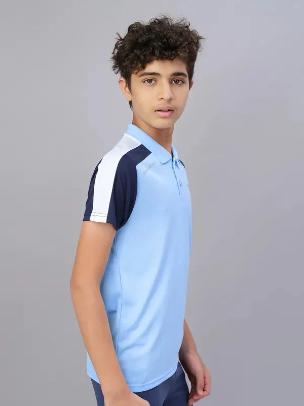 Boys Colorblock Slim Fit Polo T-shirt with TECHNO COOL