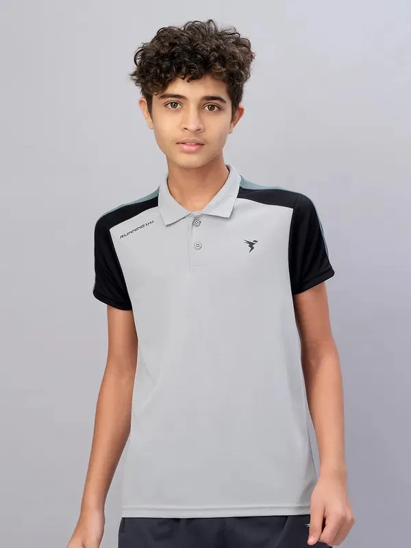 Boys Colorblock Slim Fit Polo T-shirt with TECHNO COOL