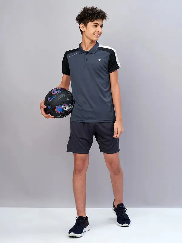 Boys Colorblock Slim Fit Polo T-shirt with TECHNO COOL