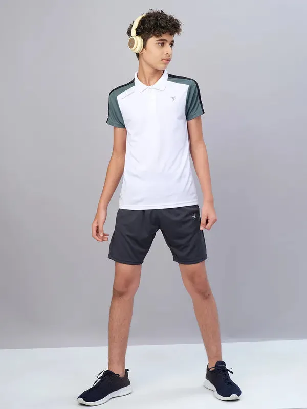 Boys Colorblock Slim Fit Polo T-shirt with TECHNO COOL