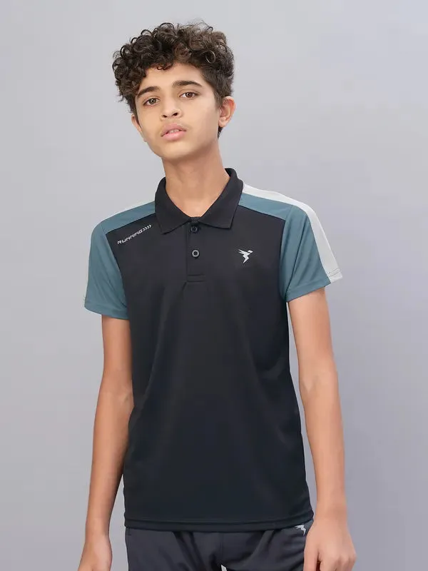 Boys Colorblock Slim Fit Polo T-shirt with TECHNO COOL