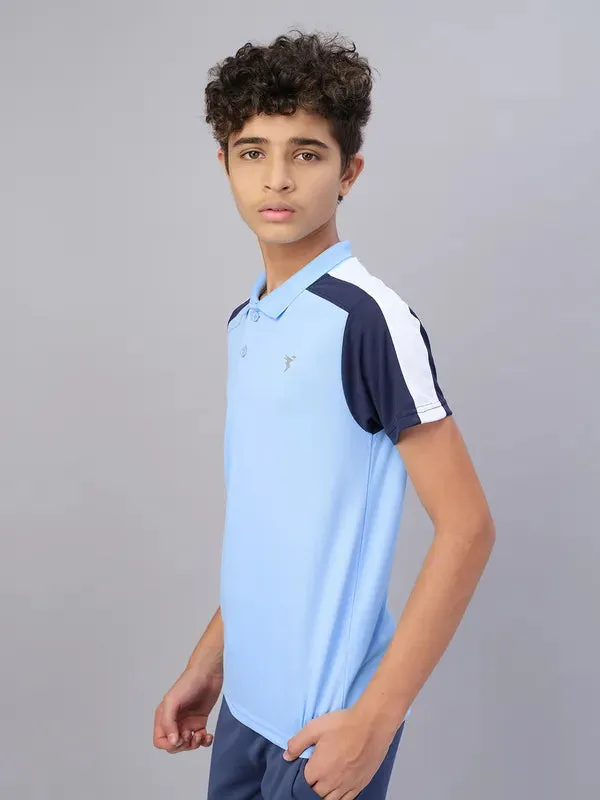 Boys Colorblock Slim Fit Polo T-shirt with TECHNO COOL