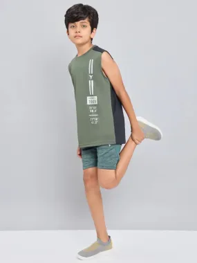 Boys Printed Slim Fit Crew Neck T-shirt with TECHNO GUARD