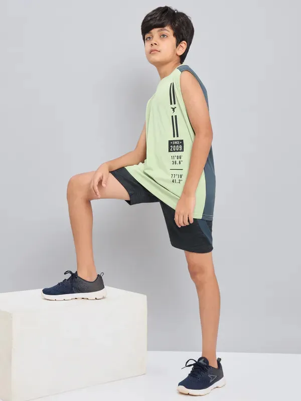 Boys Printed Slim Fit Crew Neck T-shirt with TECHNO GUARD