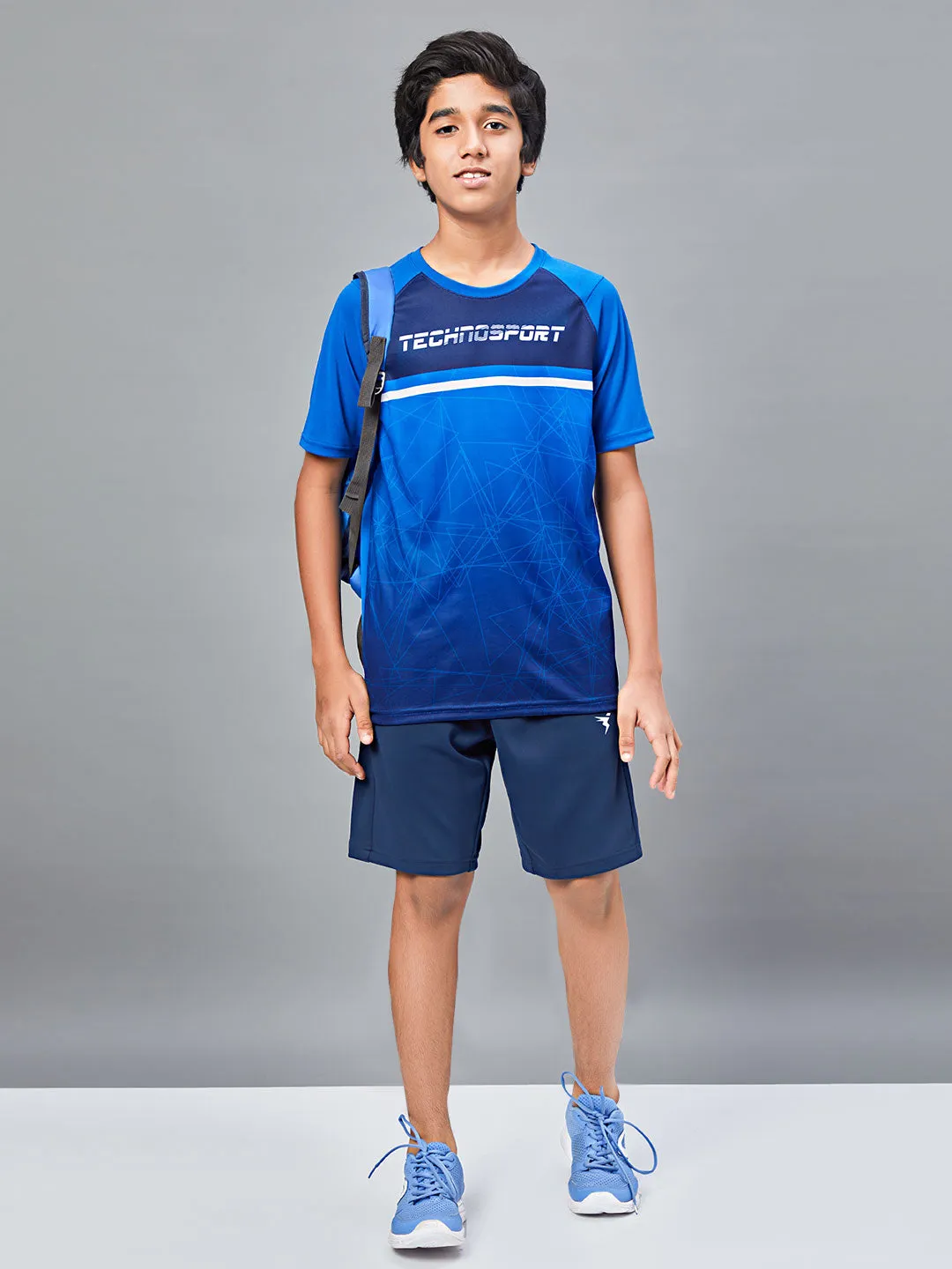 Boys Printed Slim Fit Crew Neck T-shirt with TECHNOLITE