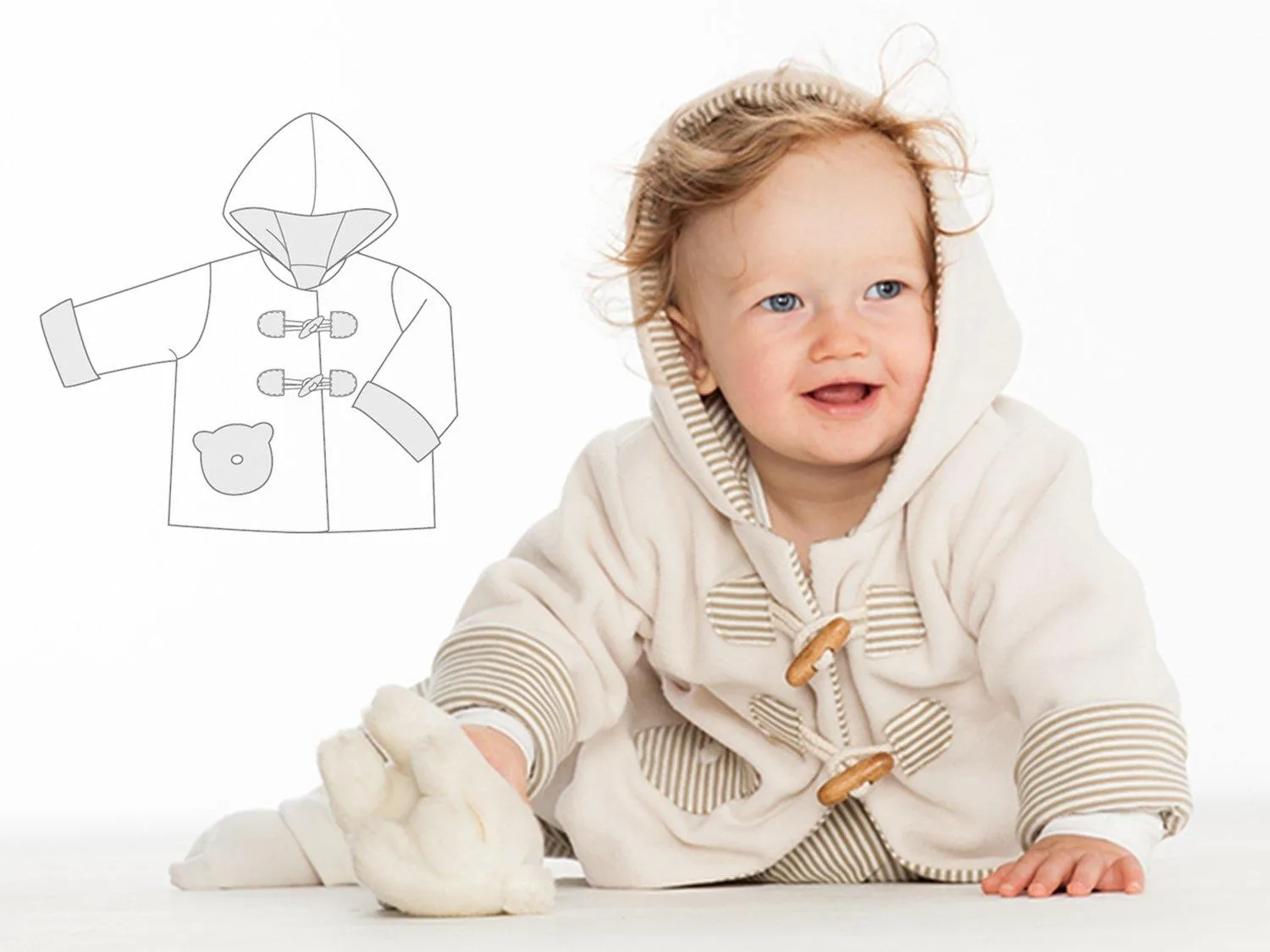 BRIO Baby duffle coat sewing pattern Paper pattern