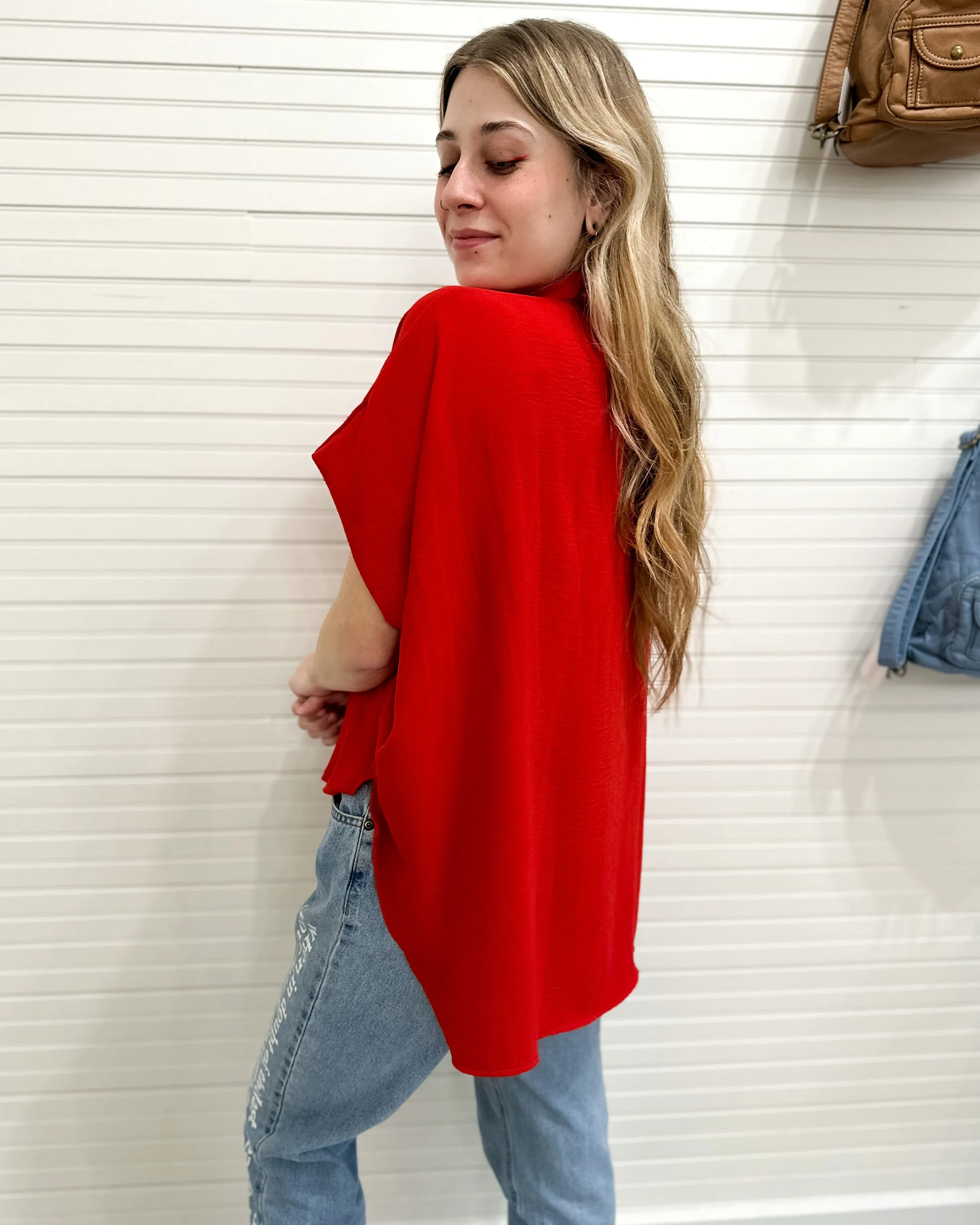 Bucketlist Dolman Sleeve Button down Shirt- More Colors!