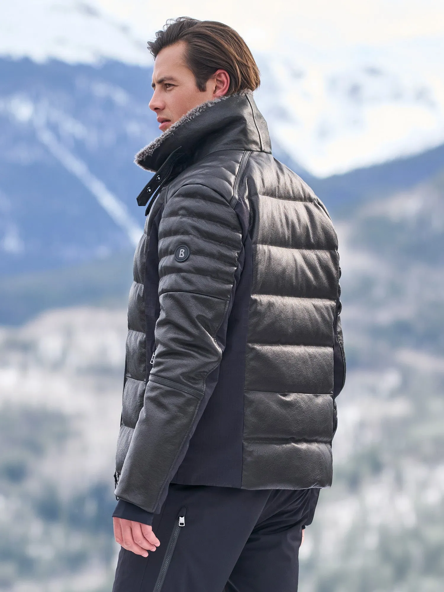 Caile Leather Ski Jacket