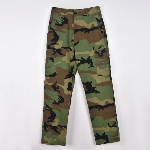 Camo Cargo Pencil Straight Pants