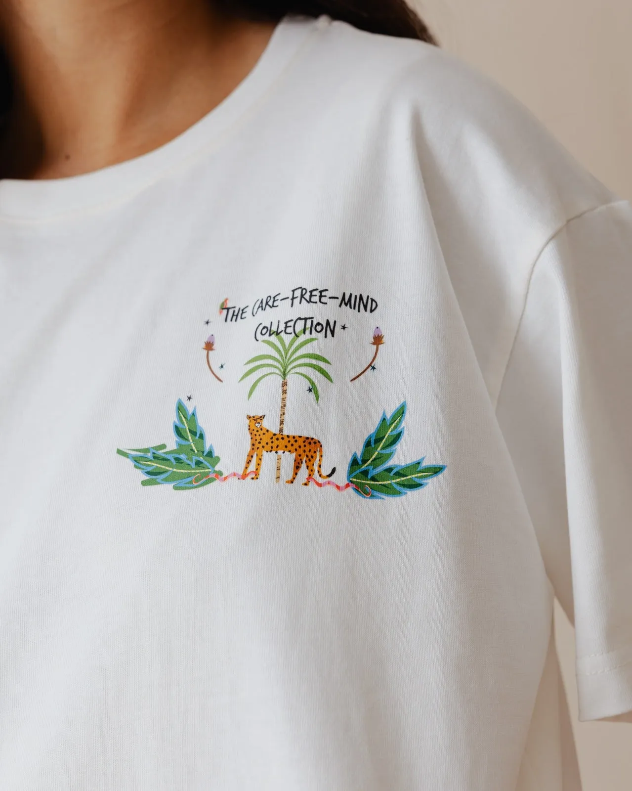 Care Free Cropped Tee White