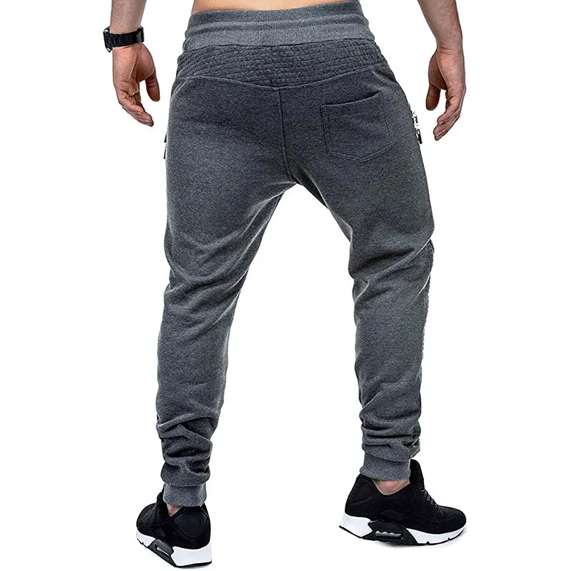 CASUAL MULTI ZIPPER DRAWSTRING JOGGER PANTS