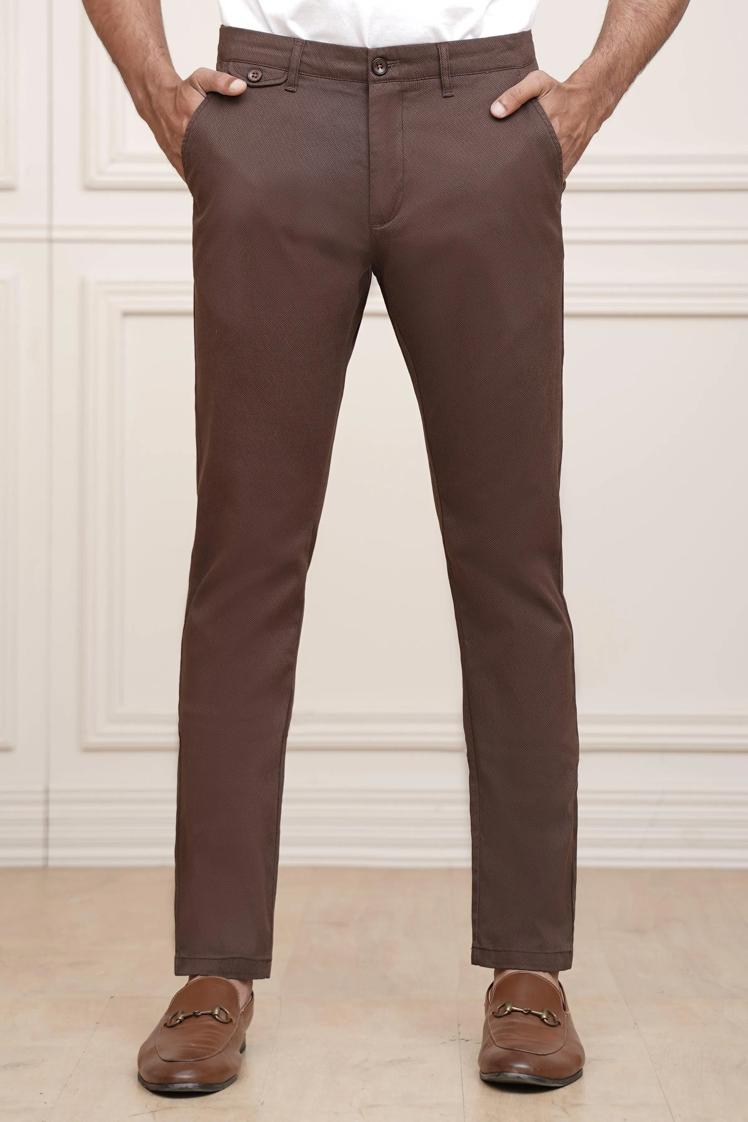 CASUAL PANT CROSS POCKET BROWN