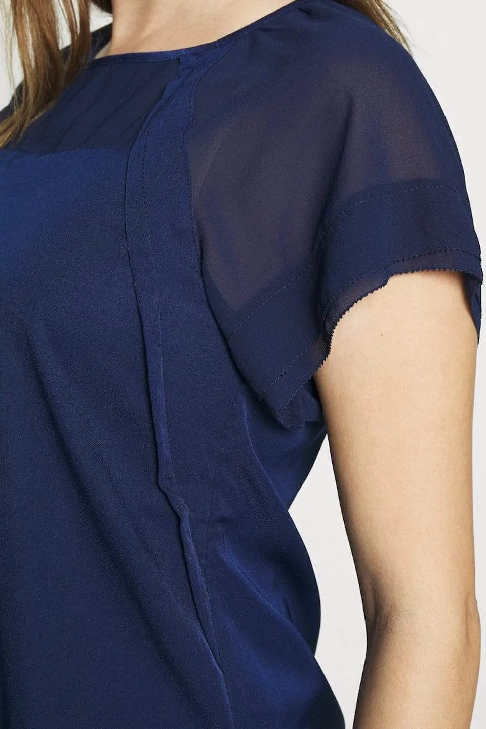 Debs Short Sleeve Nursing Top Navy