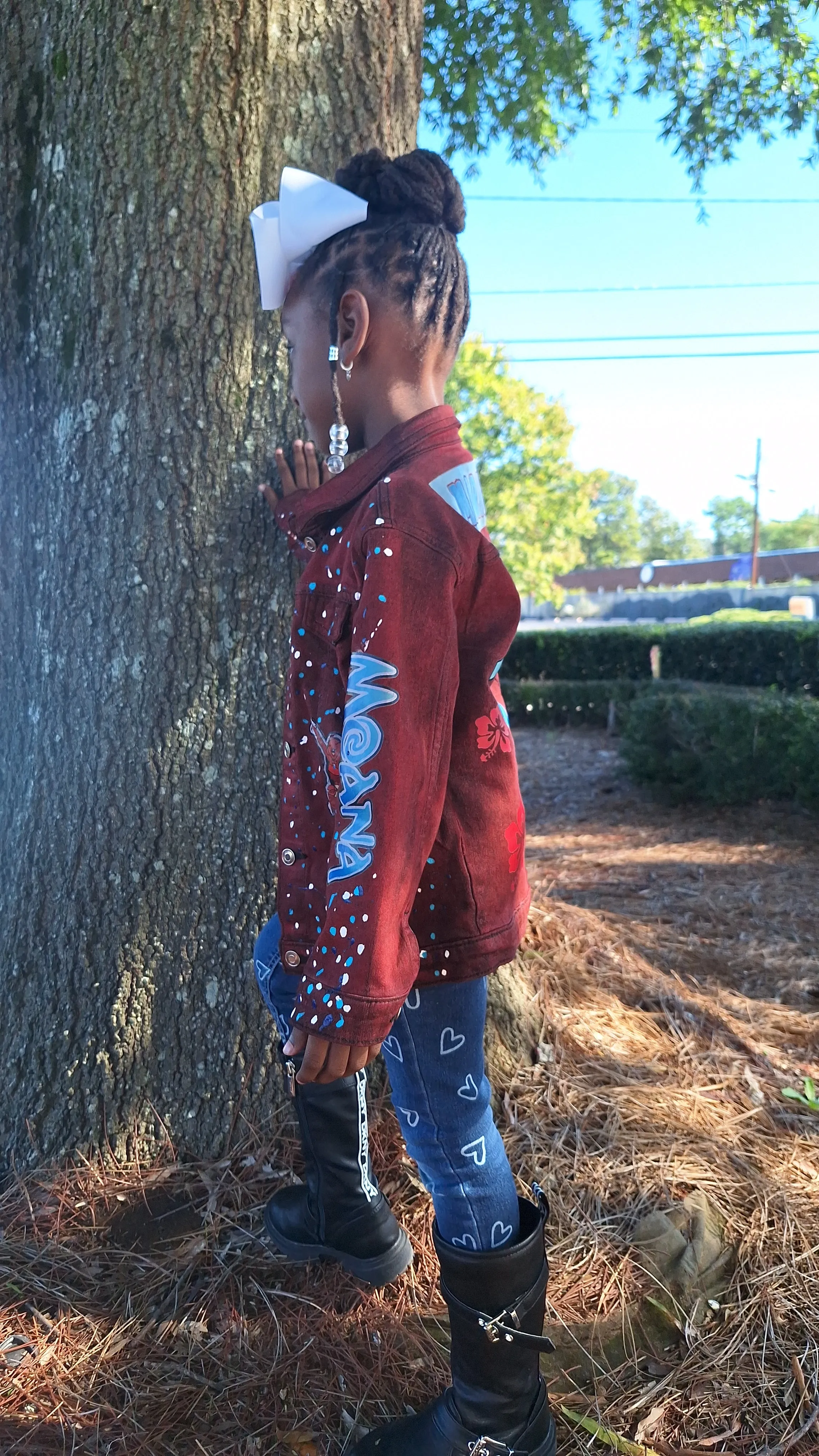 DENIM TYE DYE CUSTOM LETTER JACKET