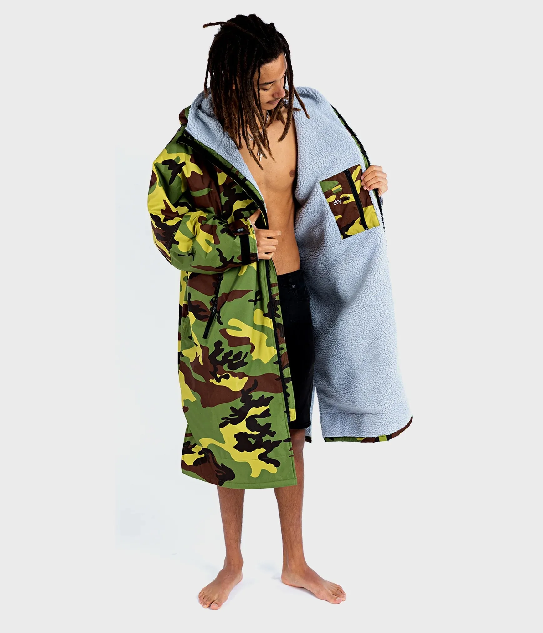 Dryrobe Advance Long Sleeve Change Coat - Camo & Grey