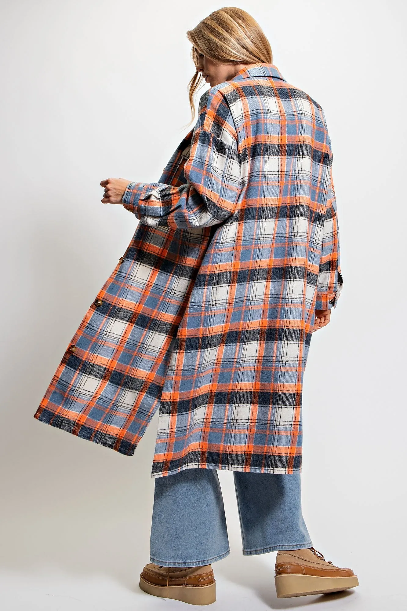 Easel Plaid Button Down Jacket/Coat