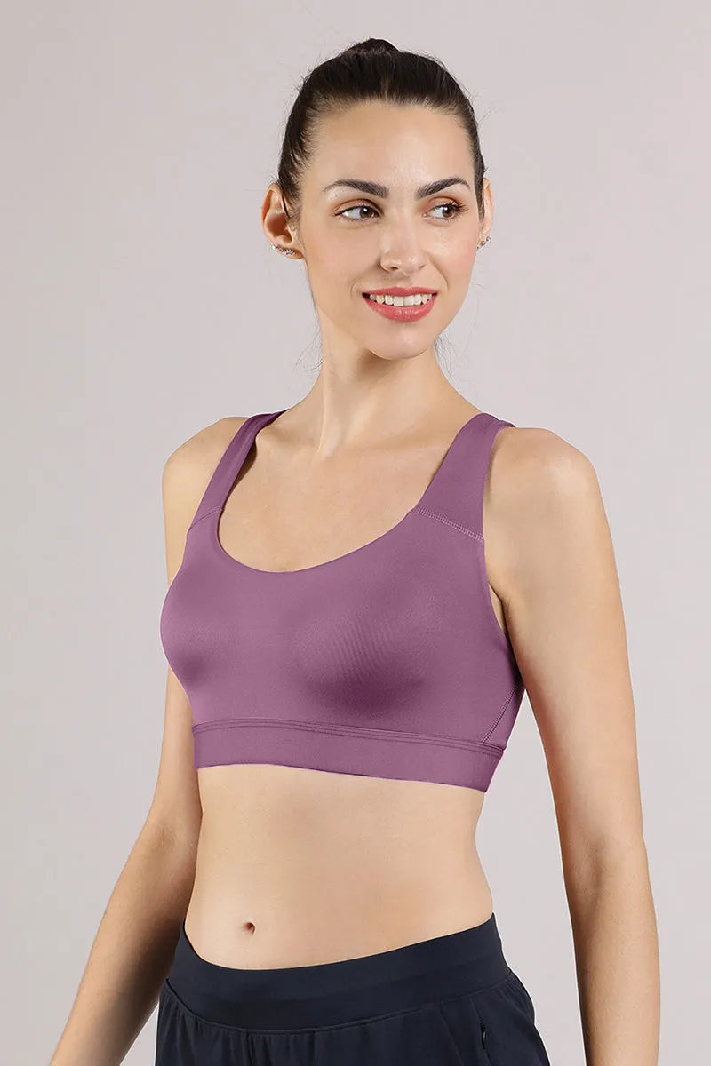 Elements Cotton Lined Low Impact Sports Bra - Argyla Purple