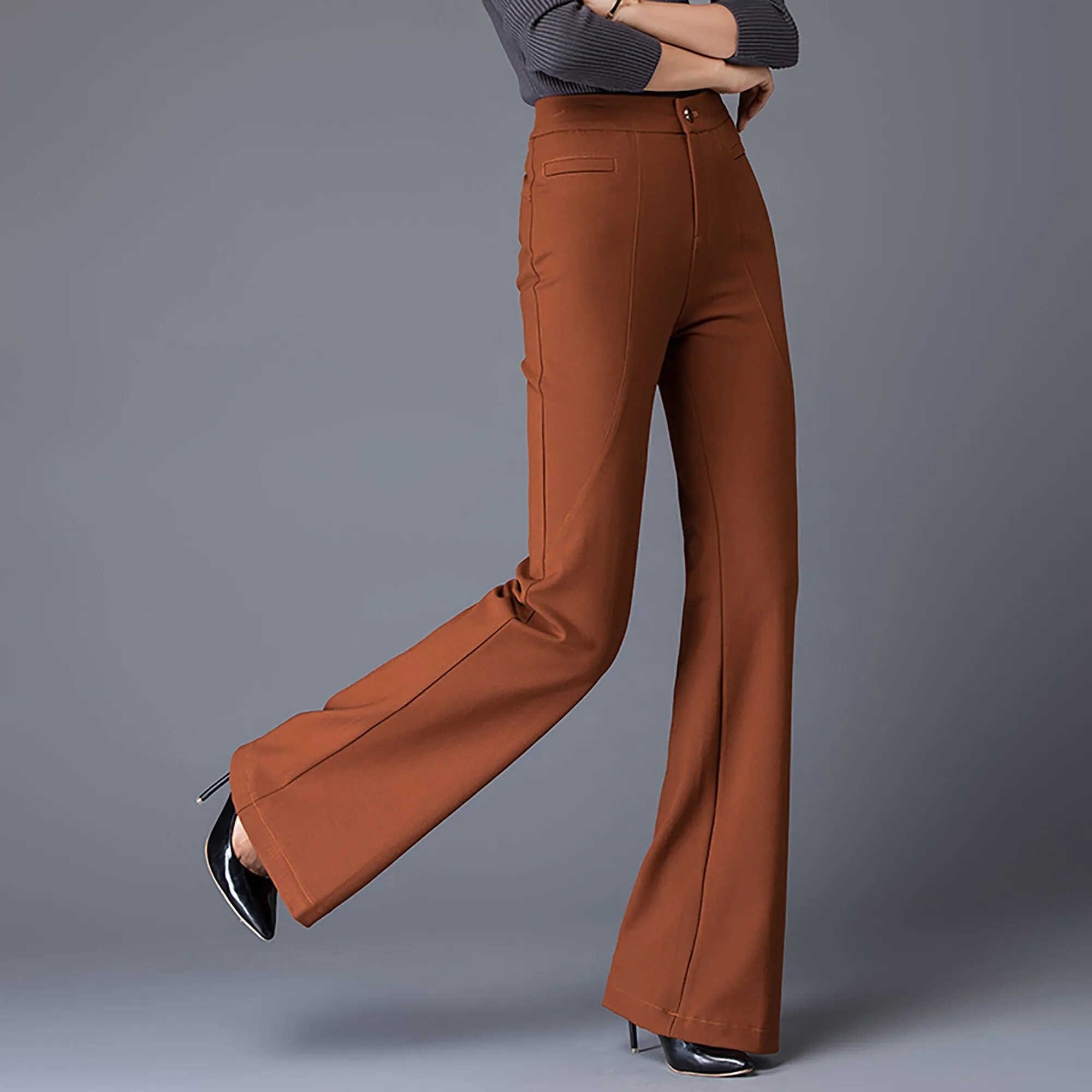 High Waist Flare Leg Pants