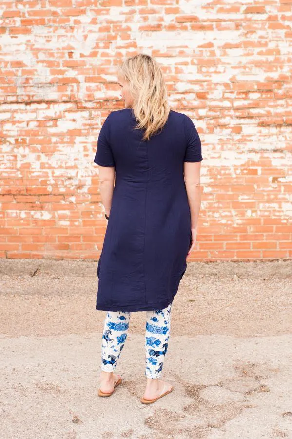 Jolene Hi-Low Navy Tunic