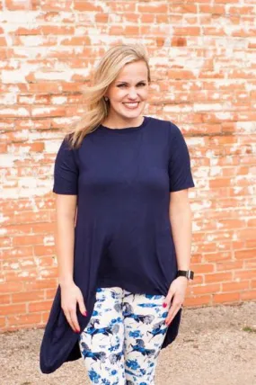 Jolene Hi-Low Navy Tunic