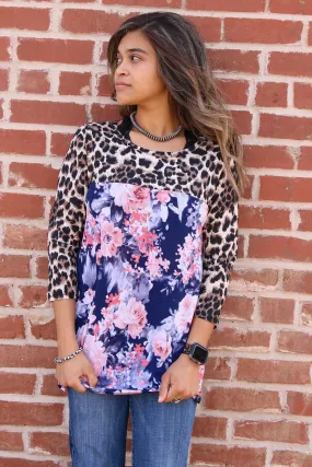 Joyce Leopard Floral Top