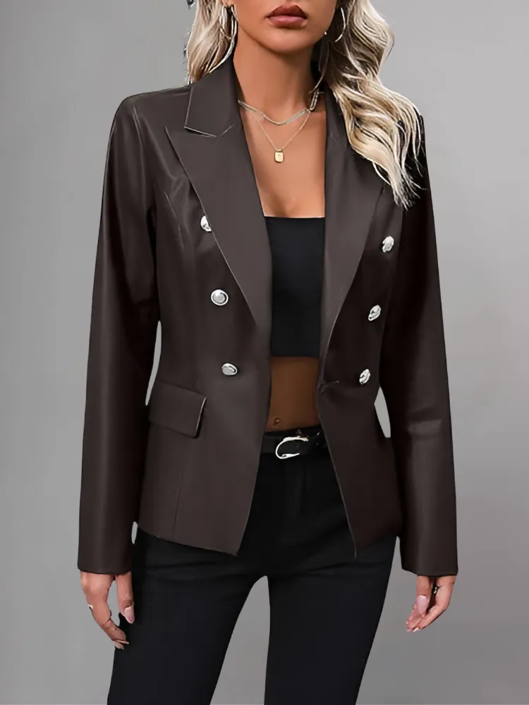 Kinley Womens Leather Blazer Jacket