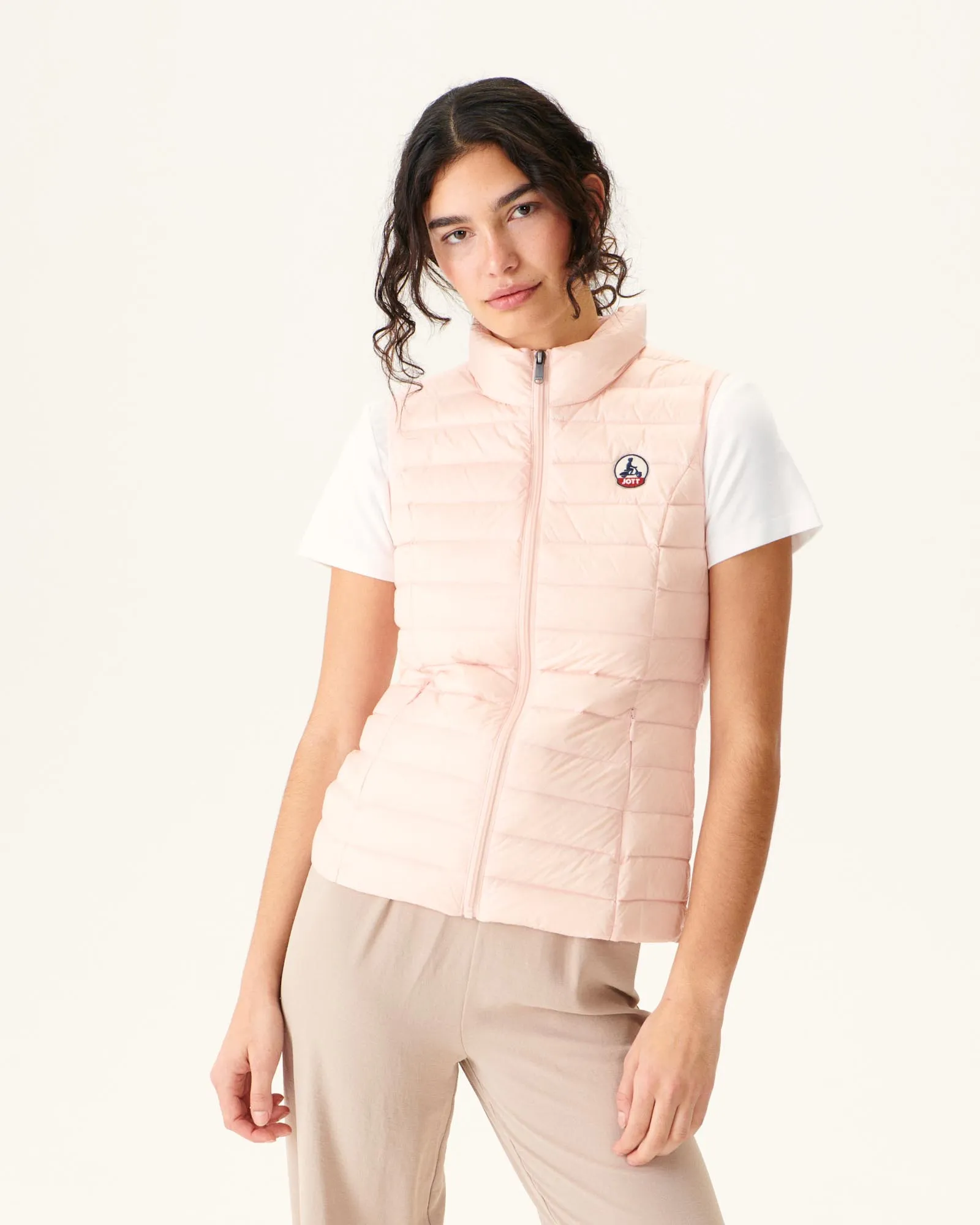 Light sleeveless down jacket Soft pink Seda