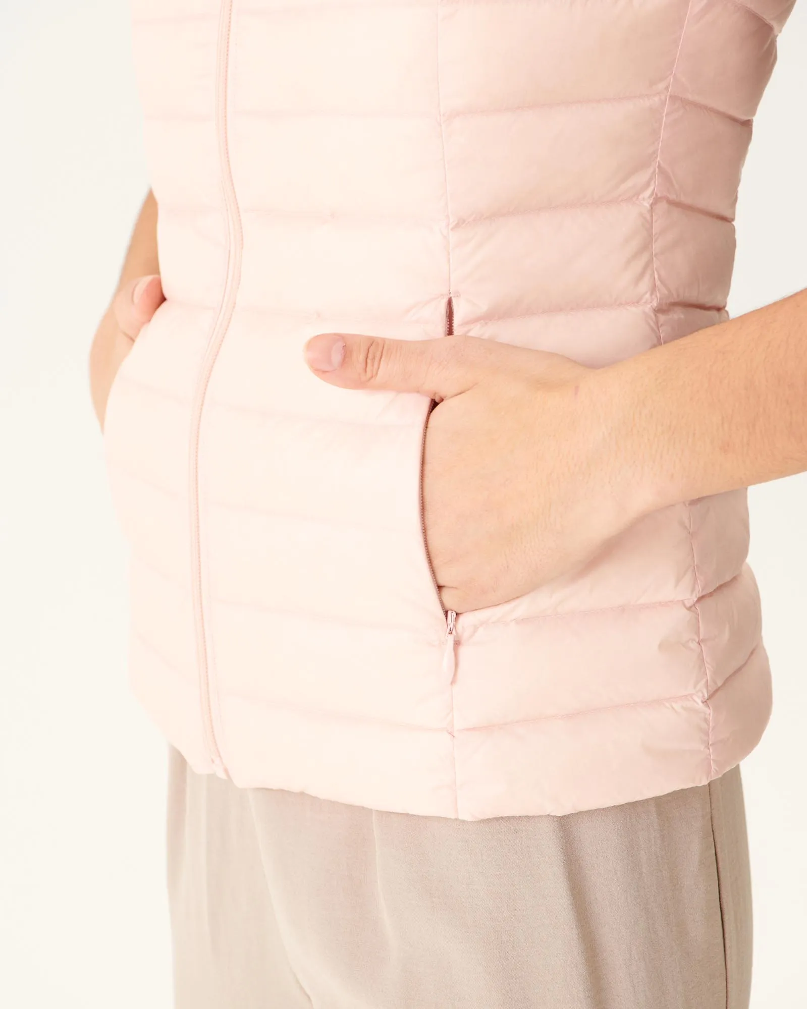 Light sleeveless down jacket Soft pink Seda