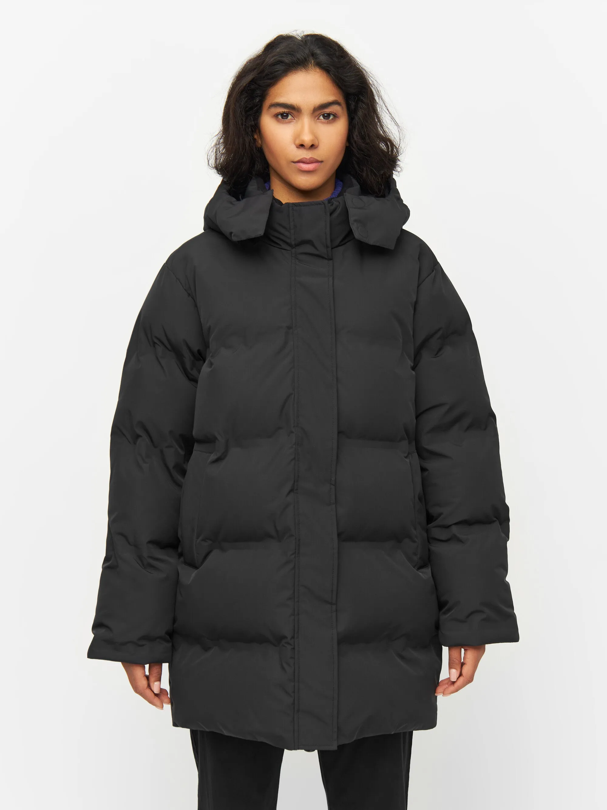 Long Puffer jacket - Black Jet