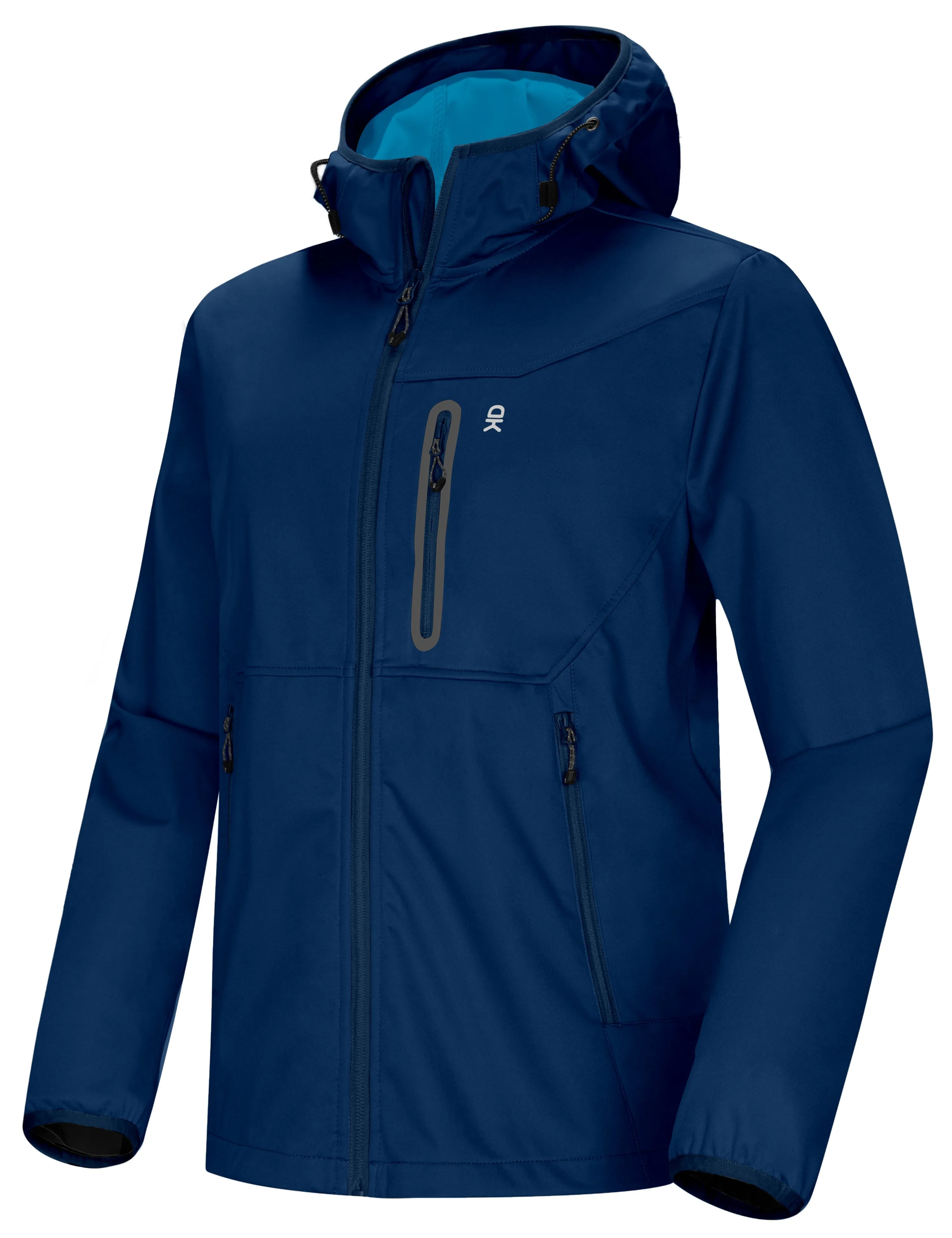 Men's Lightweight Hooded Hiking Softshell Jacket