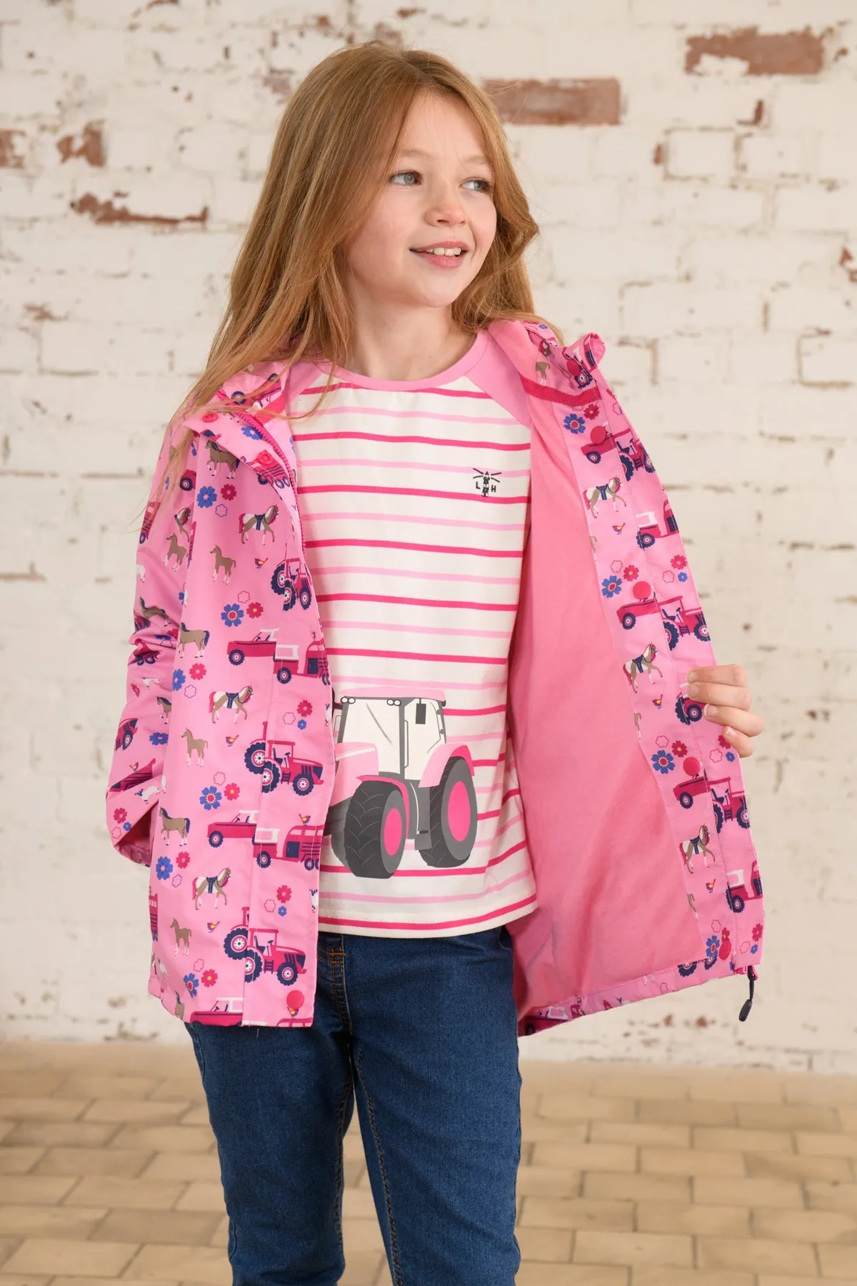 Olivia Jacket - Blush Pink Farm Print