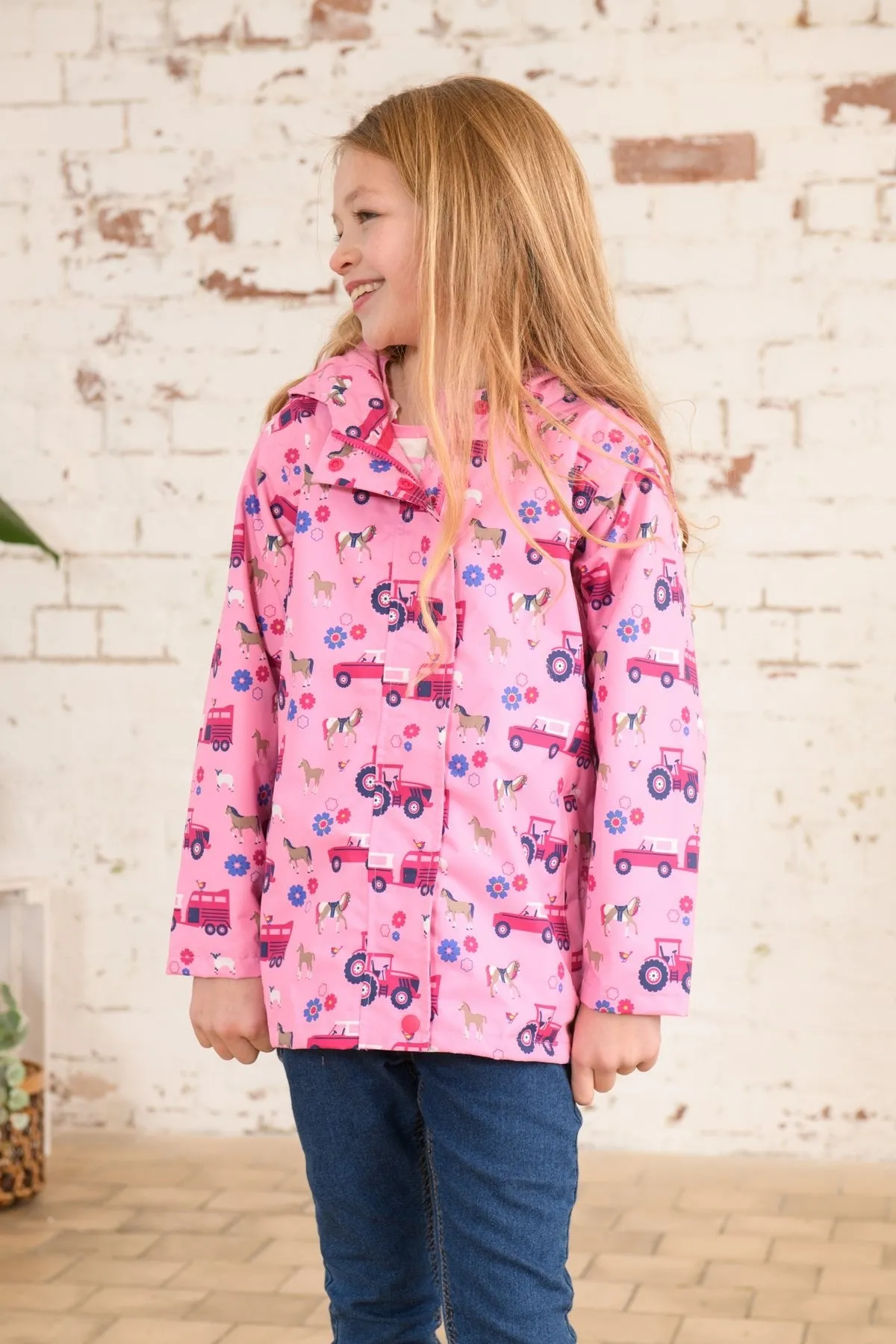 Olivia Jacket - Blush Pink Farm Print